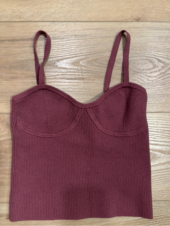 Madewell Tops - Madewell XS Ribbed Maroon Bustier Cami Top